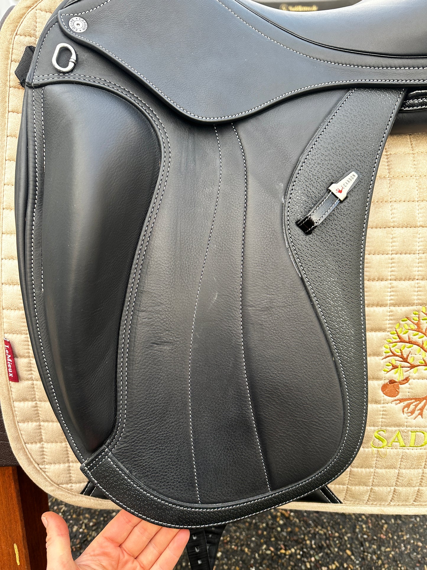 Selleria Equipe Glamour Carbon Dressursattel 17,5 Zoll fast NEU