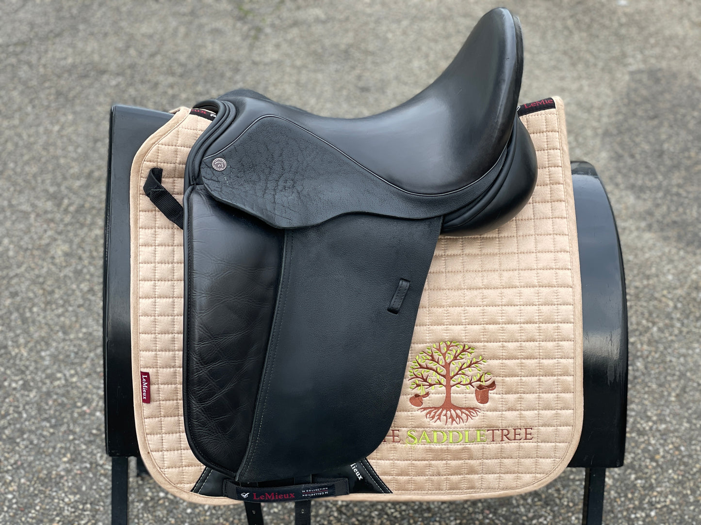 Silla de doma Dresch XT Flat con rollo de velcro de 17,5 pulgadas