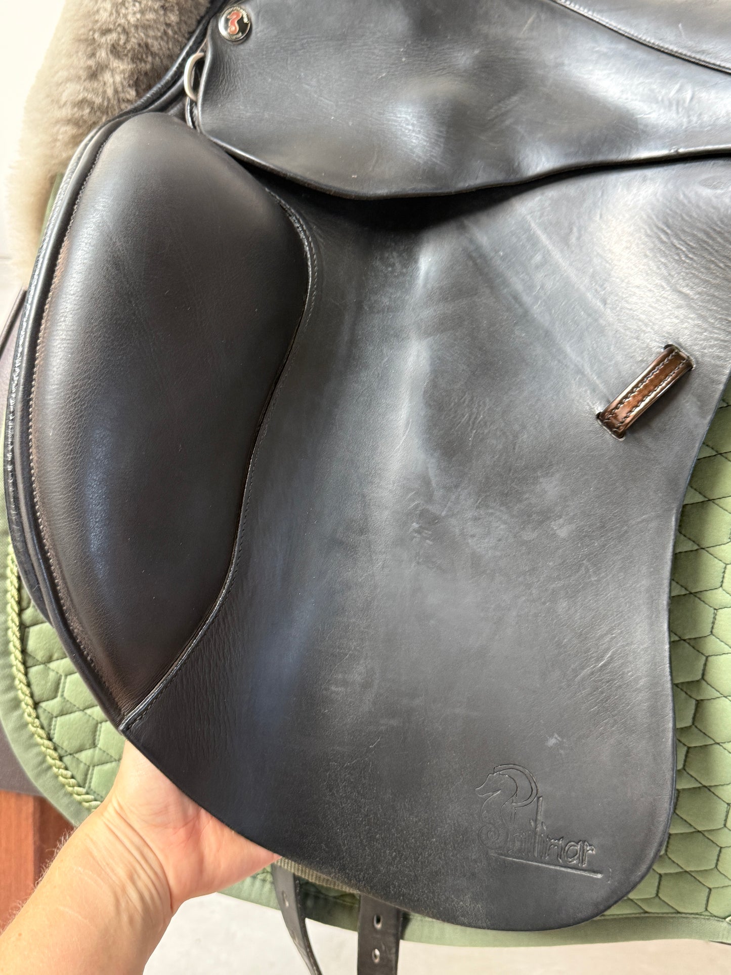 Philimar Dressursattel schwarz 17,5 Zoll halbtief - sehr kurz