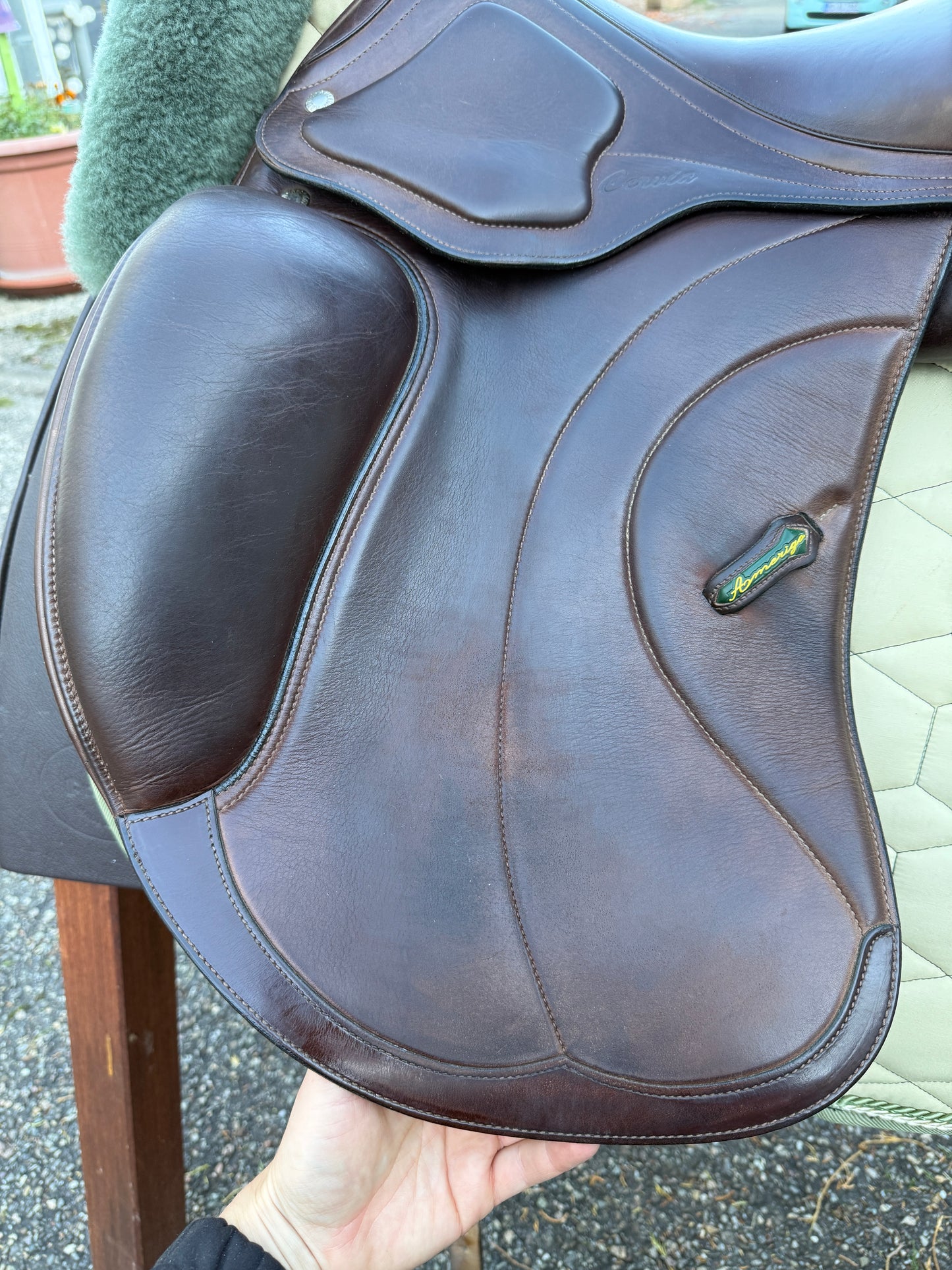 #211 Amerigo Cervia II Pinerolo Dressursattel 17,5 Zoll +0,5 braun Klettpauschen